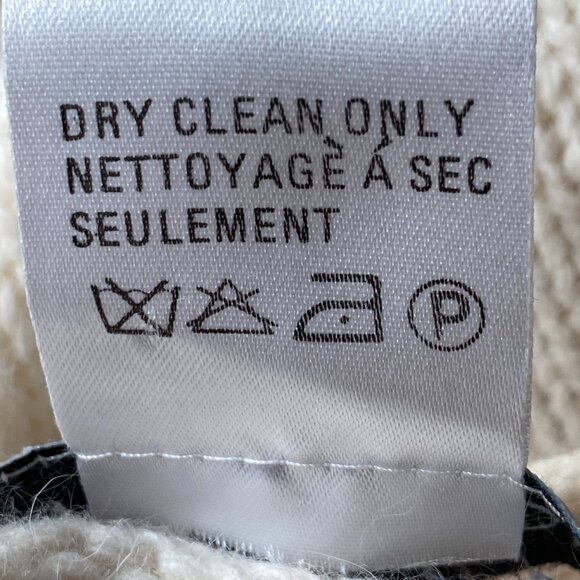 Vintage JH Collectibles Lambswool Angora Cable Knit Cardigan Sz M Ivory - Picture 9 of 9